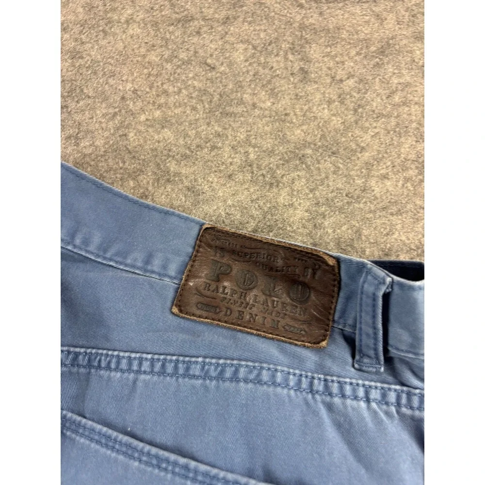 Polo Ralph Lauren Blue Twill Straight Leg Chino Pants Cotton Mens 36x30 Prep SEE